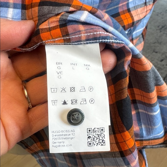 Hugo Boss Regular Fit Stretch Plaid Button-Down Shirt Men’s Size L - Picture 7 of 7